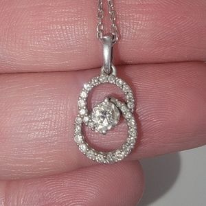 Encircled by Love Diamond Necklace 1/4 ct tw Round-cut Sterling Silver
